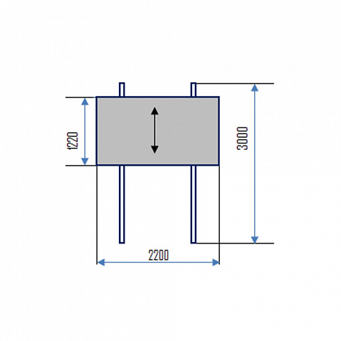 Колонная доска  (Для настенной ЖК-панели) Размер доски: 2300 х 1220 мм; Ширина системы 2500 мм