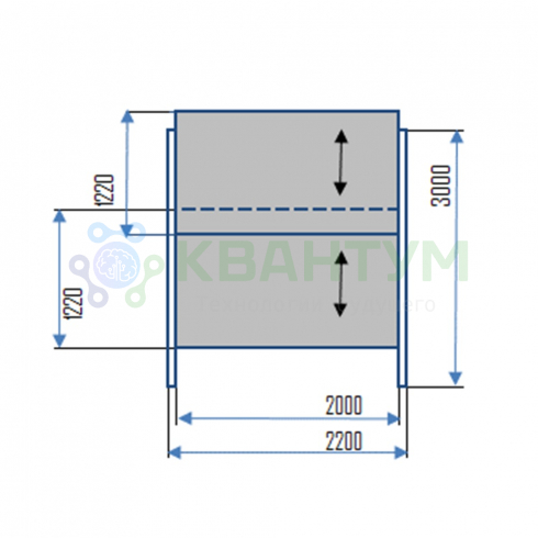 Колонная доска  с 2-мя досками. Размер доски: 2000 х 1220 мм; Ширина системы 2200 мм